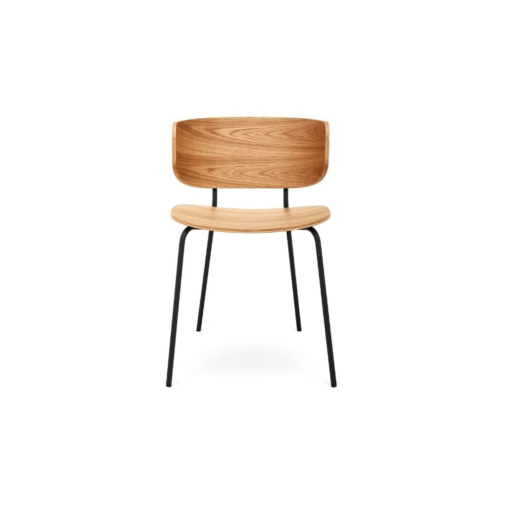 Jordan Spisebordsstol 2-pak - Oak/Black Metal