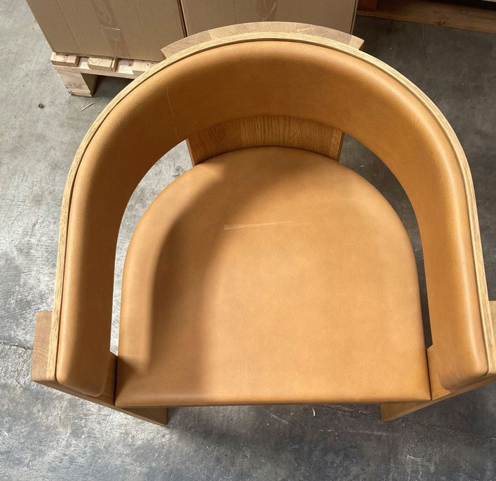 Kristina Dam Studio Collector Dining Chair, Lys Læder / Oileret Eg