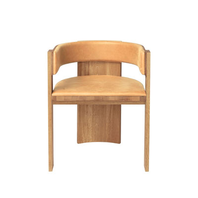 Kristina Dam Studio Collector Dining Chair, Lys Læder / Oileret Eg