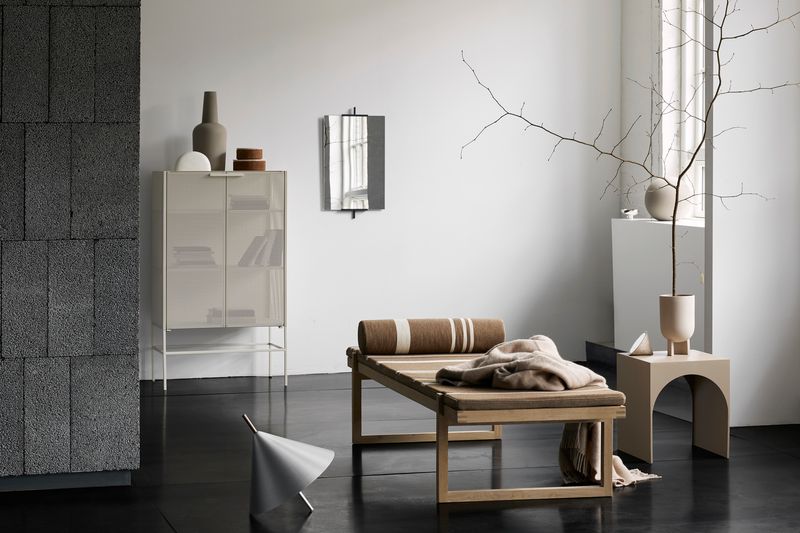 Kristina Dam Studio Minimal Daybed, Eg / Grå/Hvid uld