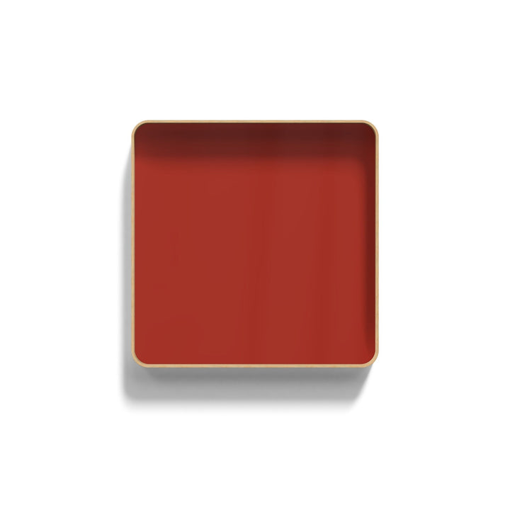 LINTEX Frame Skrivetavle Glas 100x100, Rød/Eg