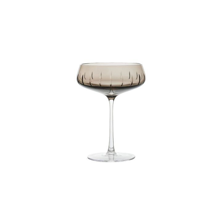 LOUISE ROE Champagnerglas Single Cut, Rauchglas