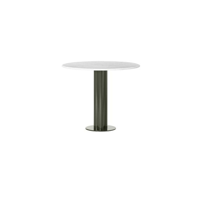 LOUISE ROE Roundabout Café Table Ø60/H74, White Carrara/Green