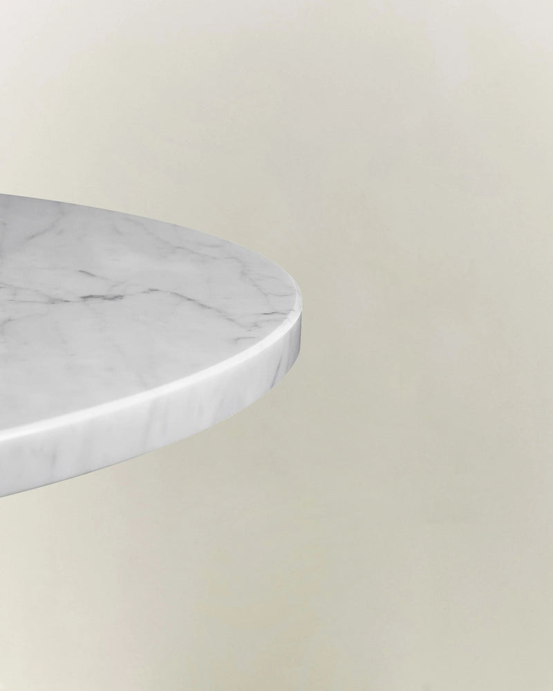 LOUISE ROE Roundabout Sofabord Ø90, Sort Nero Marquina marmor/Sort (lige kant)