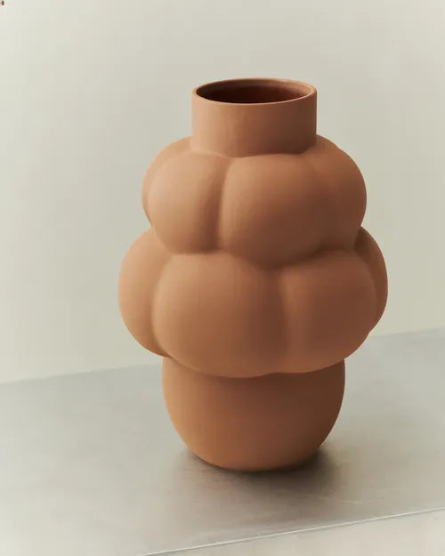 LOUISE ROE Vase, sandgestrahlt Ocker, H42 cm