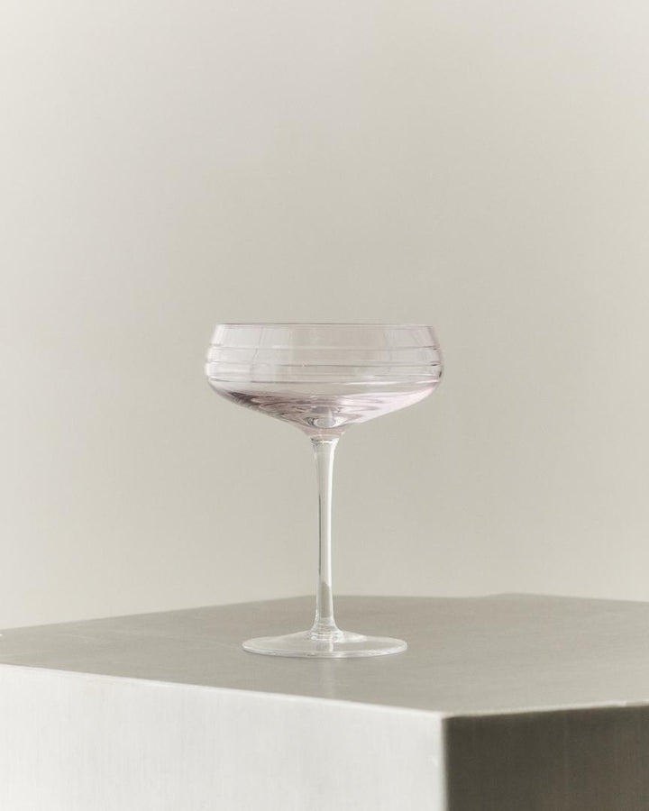 LOUISE ROE Champagnerglas Triple Cut, Rosa