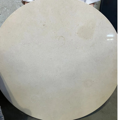 LOUISE ROE Roundabout Sofabord Ø90, Beige Moleanos marmor/Sort