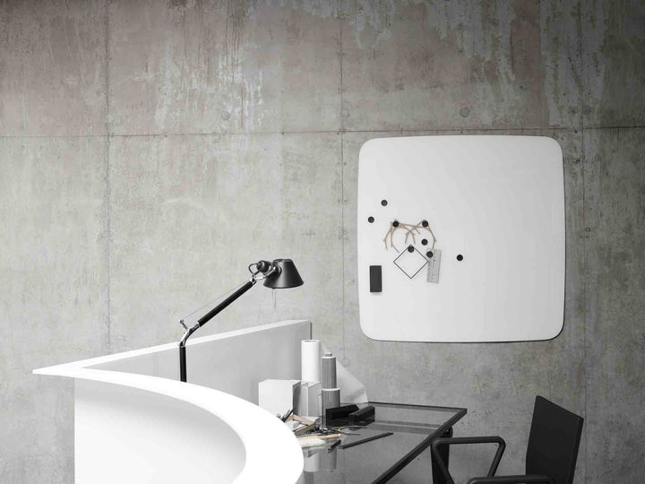 LINTEX Flow Skrivetavle Glas 30x30, Lysegrå