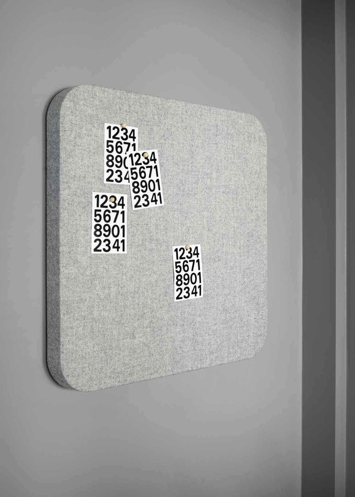 LINTEX Bloc Skrivetavle Glas med stof 60x60, Grå