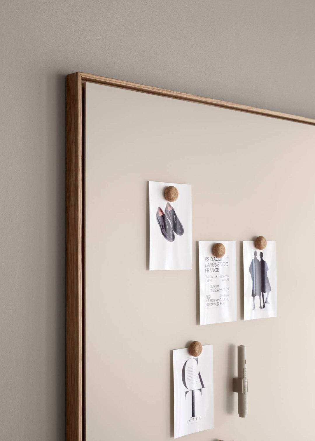 LINTEX Area Skrivetavle Glas 128x103, Lysegrå/Eg