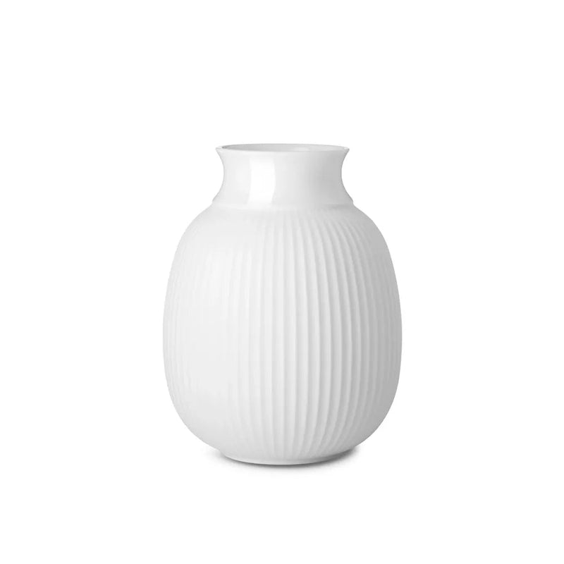 Lyngby Porcelæn Curve Vase H17,5 cm, Hvid
