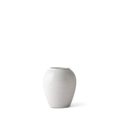 Lyngby Porcelæn Rhombe Vase H16,5 cm, Hvid