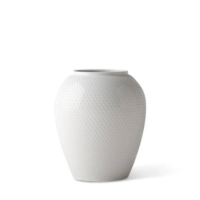Lyngby Porcelæn Rhombe Vase H25 cm, Hvid