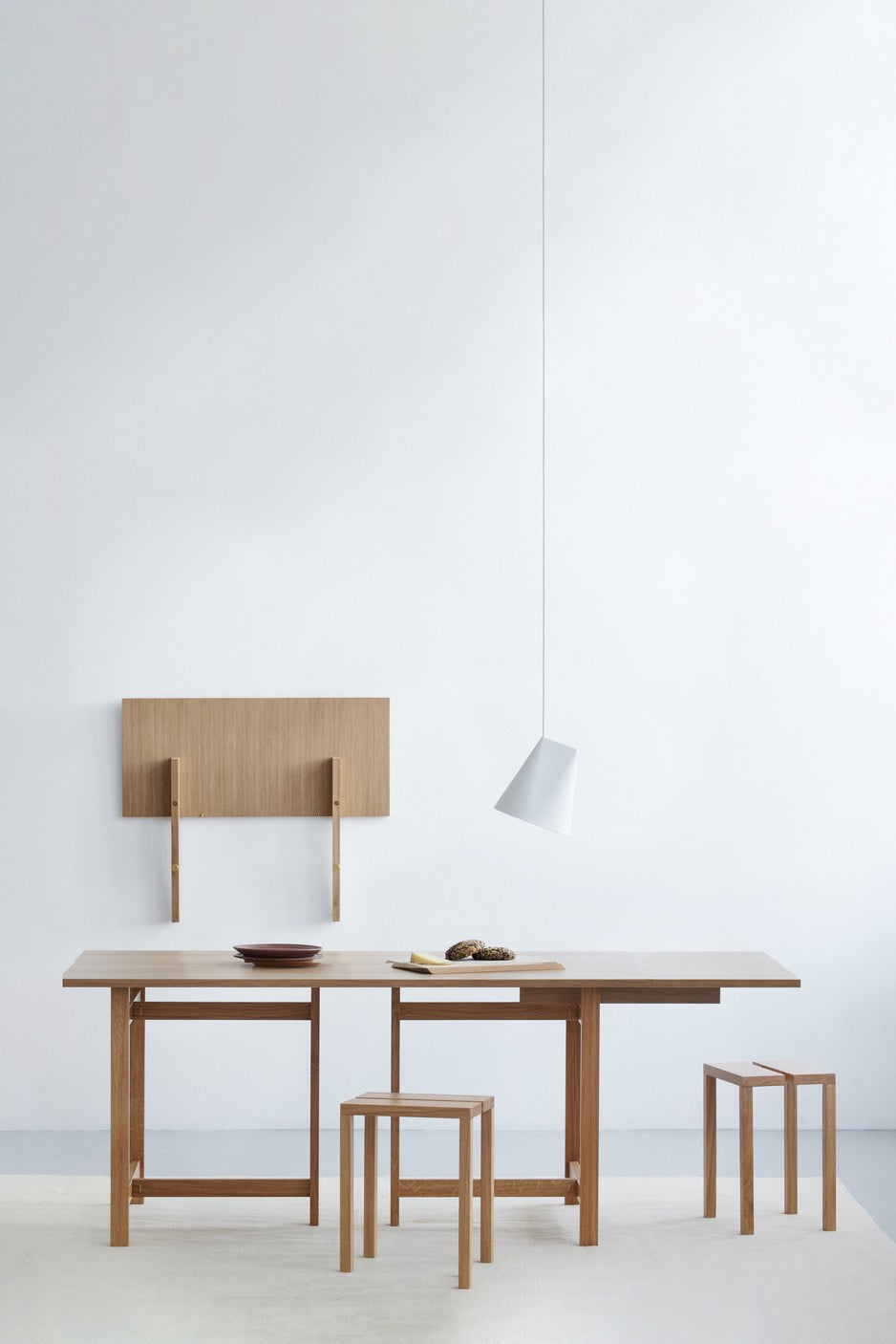 MOEBE Rechteckiger Esstisch, 220 x 90 cm, Eiche