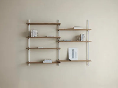 MOEBE Wall Shelving Vægreol 85.1 - Røget eg / Hvid