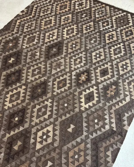 Massimo Natural Kelim Gulvtæppe 150 x 200, Brown/Beige
