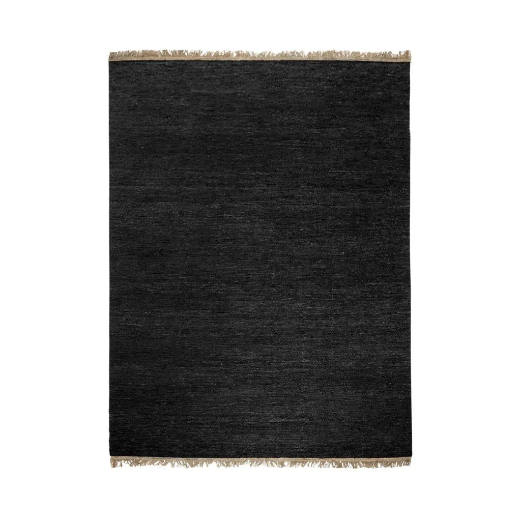 Massimo Sumace Gulvtæppe med Frynser 250x350, Black