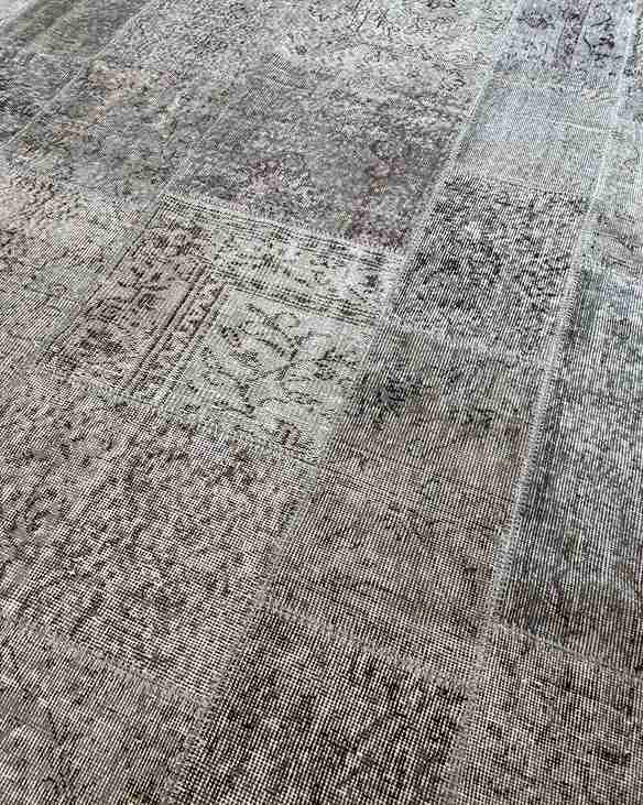 Massimo Vintage Patchwork Gulvtæppe Ø300, Grey