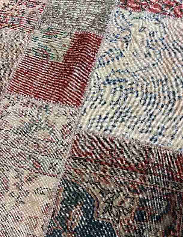 Massimo Vintage Patchwork Gulvtæppe Ø300, Natural Strong