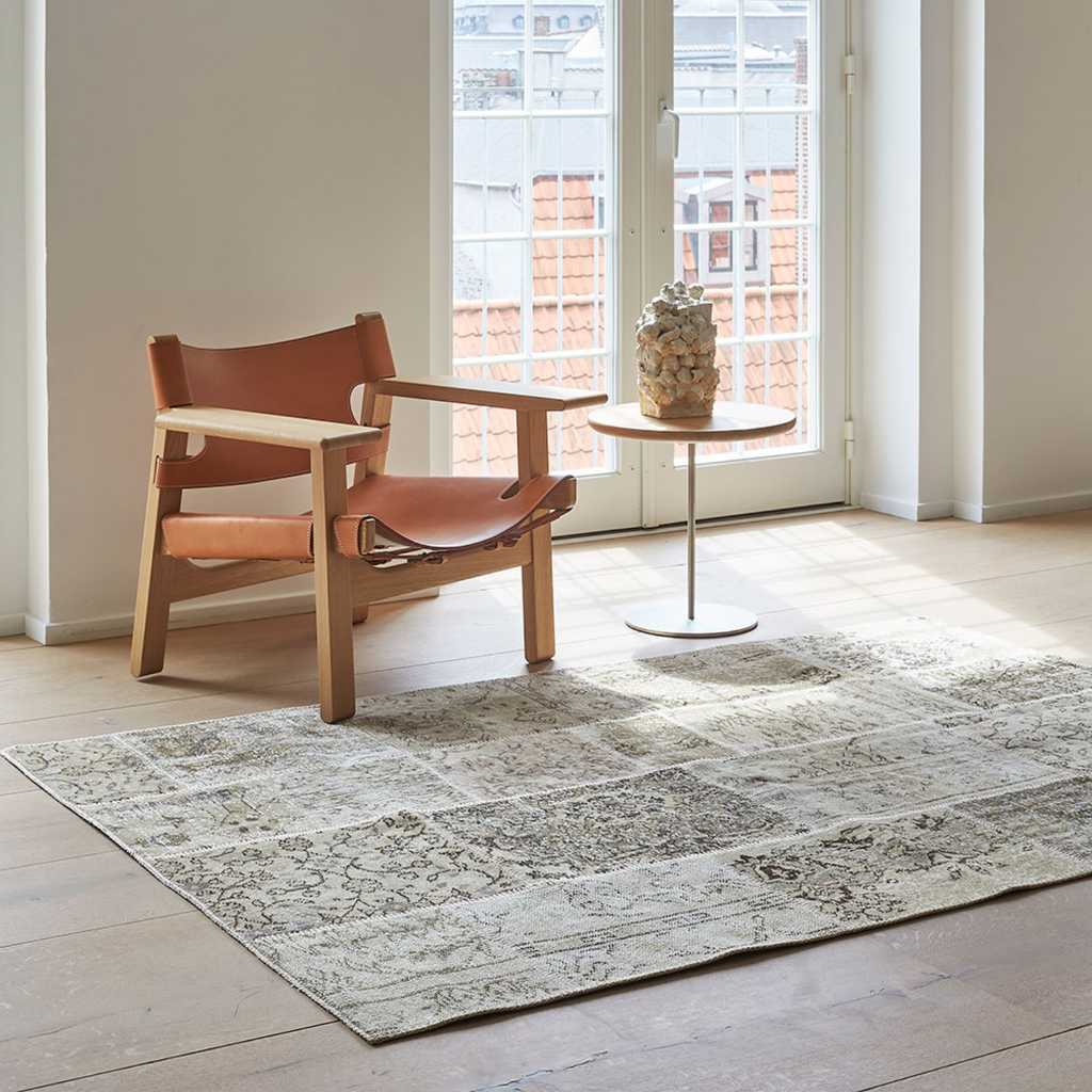 Massimo Vintage Patchwork Gulvtæppe Ø300, Grey