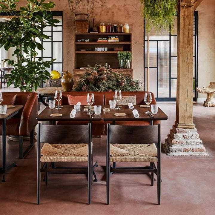 Mater Nestor Stol m. armlæn, Sort / Naturfarvet