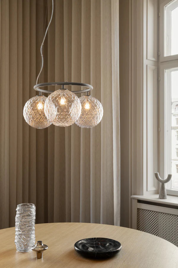 Nuura Miira 3 Circular Lysekrone, Rock grey / Optic Clear