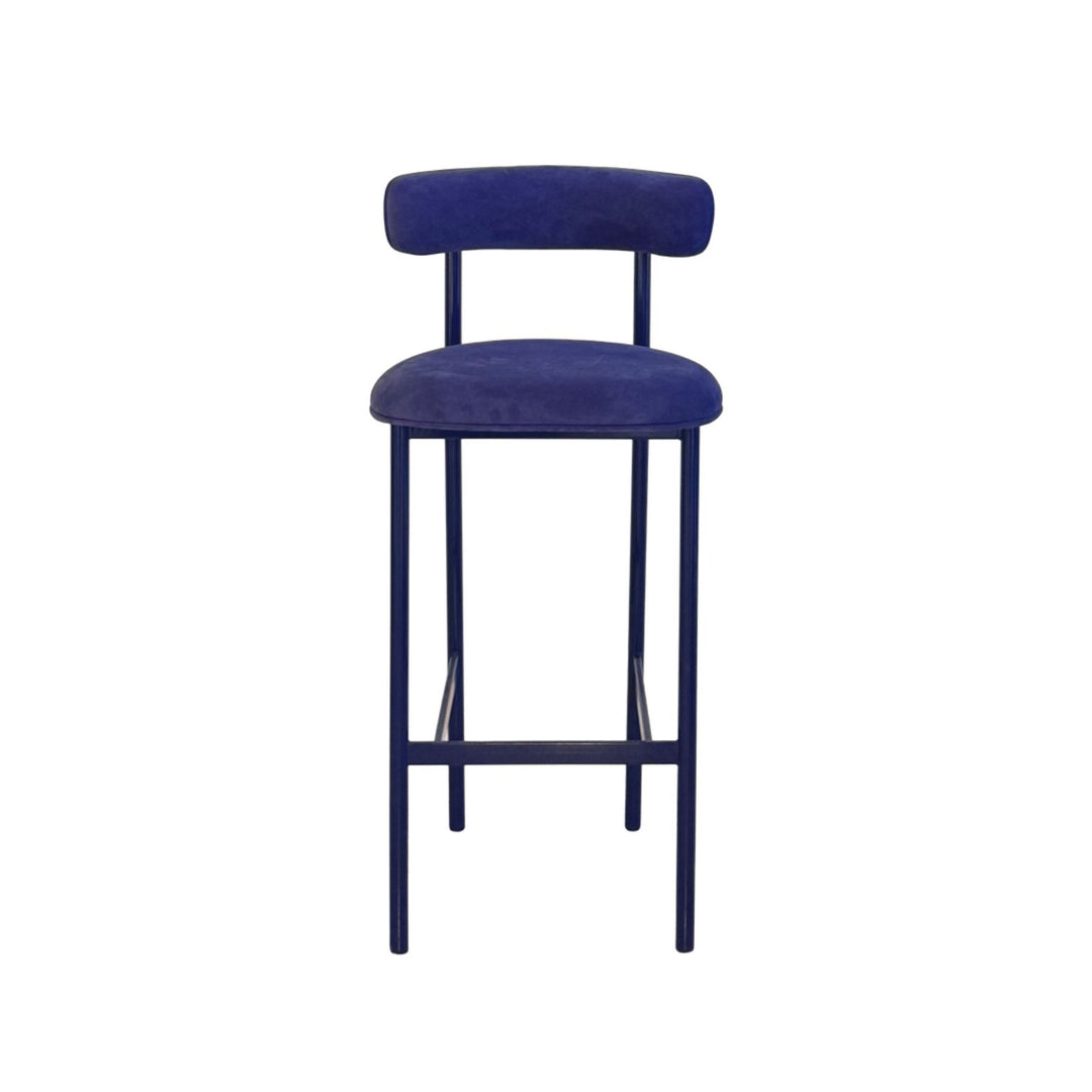Møbel Copenhagen Font Barstol H75 - Blå Ruskind/Blå