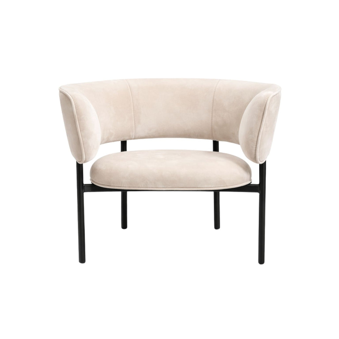 Møbel Copenhagen Font Armchair with armrests - Cream/Grey Velvet/Black