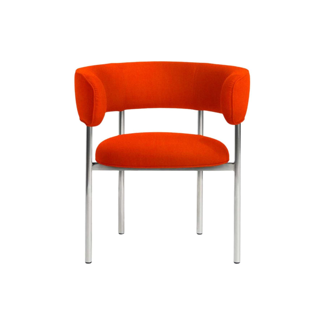 Møbel Copenhagen Font Stol m. armlæn - Orange/Poleret Stål