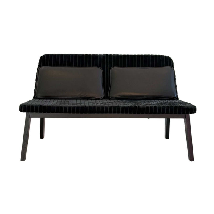 Møbel Copenhagen Lean Sofa - Sort Eg/Sort Fløjl/Sort Læder