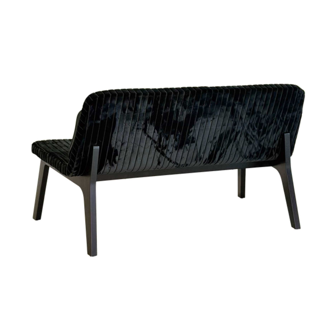 Møbel Copenhagen Lean Sofa - Sort Eg/Sort Fløjl/Sort Læder