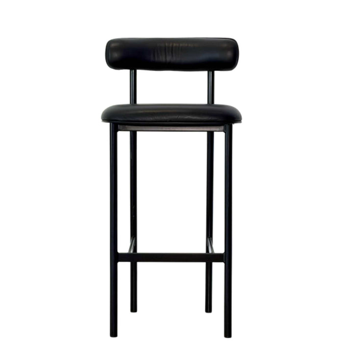 Møbel Copenhagen FONT Barstol 75cm - Sort læder/Sort stel