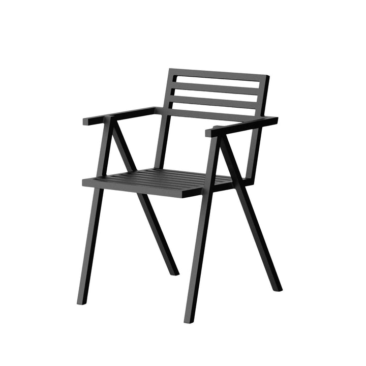 NINE 19 Outdoors Stol m. armlæn 2-pak, Sort