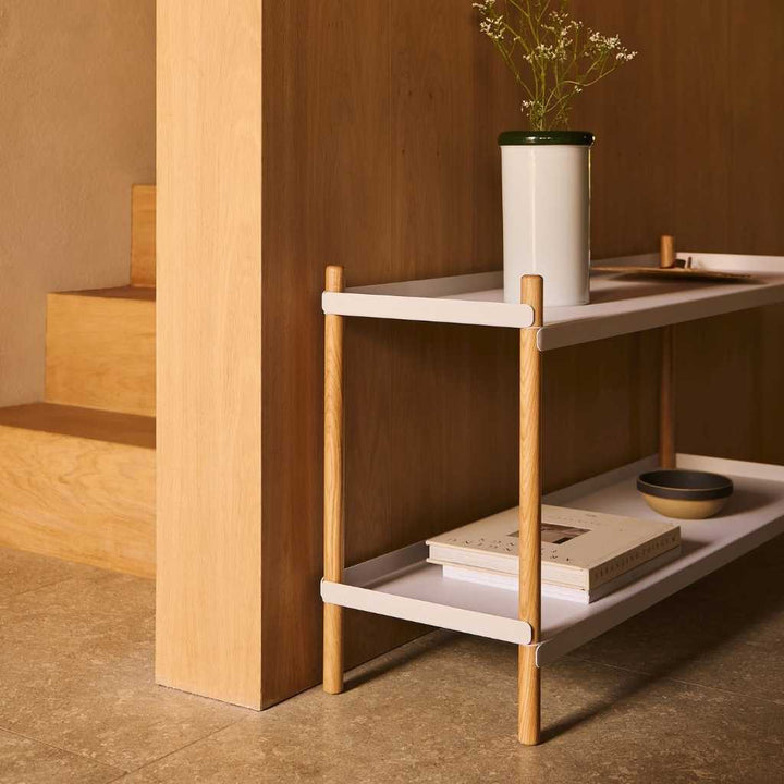 NINE Bolt Shelves Reol 2 hylder, Hvid/Eg