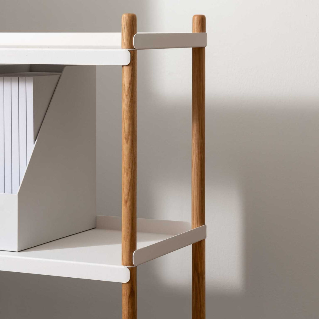 NINE Bolt Shelves Reol 2 hylder, Hvid/Eg