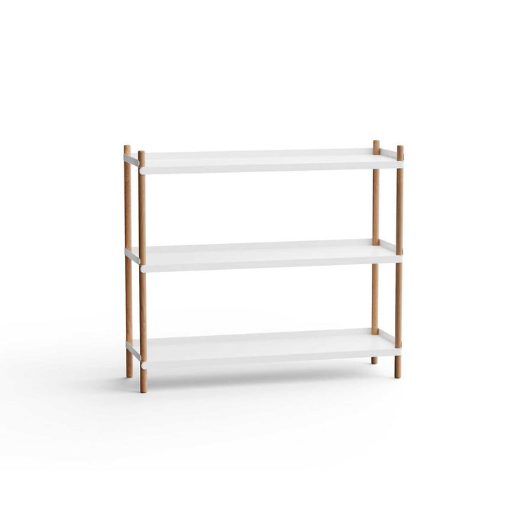 NINE Bolt Shelves Reol 3 hylder, Hvid/Eg