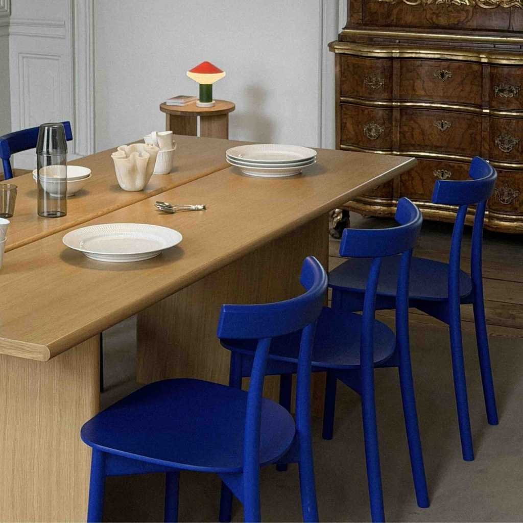 NINE Skinny Chair Stol, Blue Stained