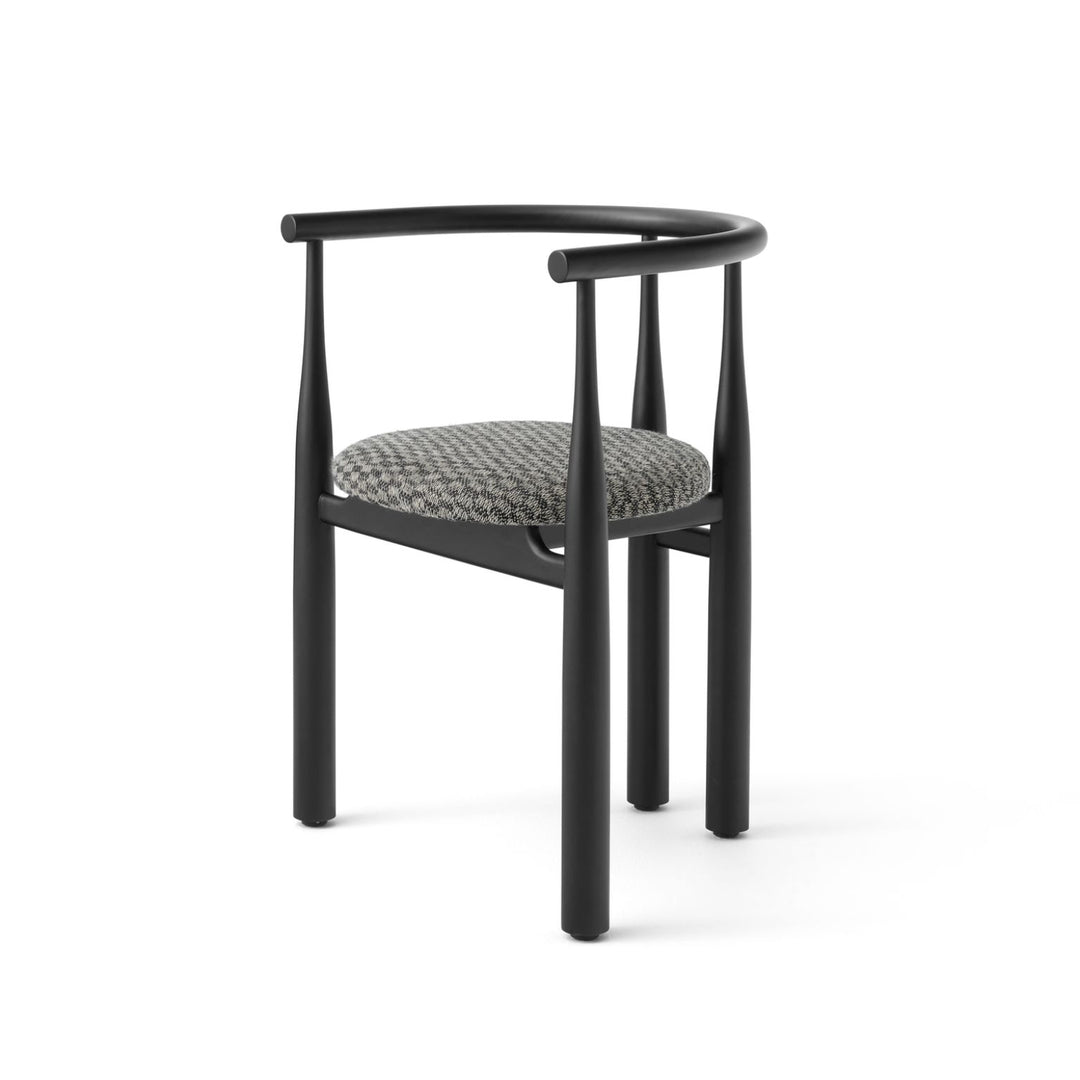 New Works Bukowski Chair Esszimmerstuhl, Schwarz / Pur Lin 080