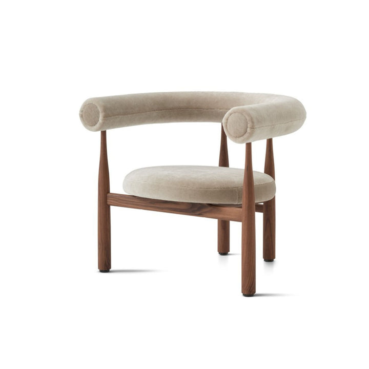 New Works Bukowski Loungestol, Valnød / Beige Mohair