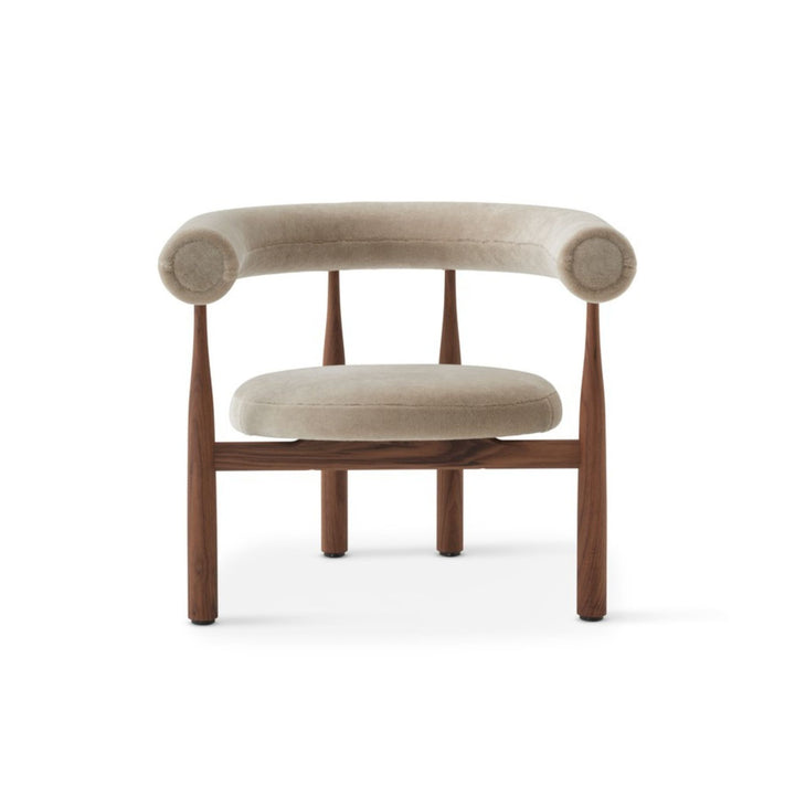 New Works Bukowski Loungestol, Valnød / Beige Mohair