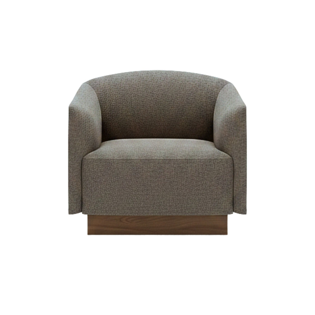 New Works Shore Loungesessel Plinth, Dunkler Tweed