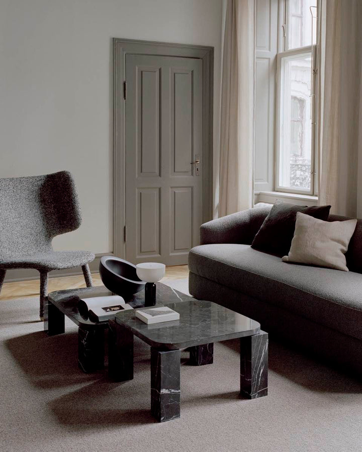 New Works Atlas Sofabord 60x60, Costa Black Marmor