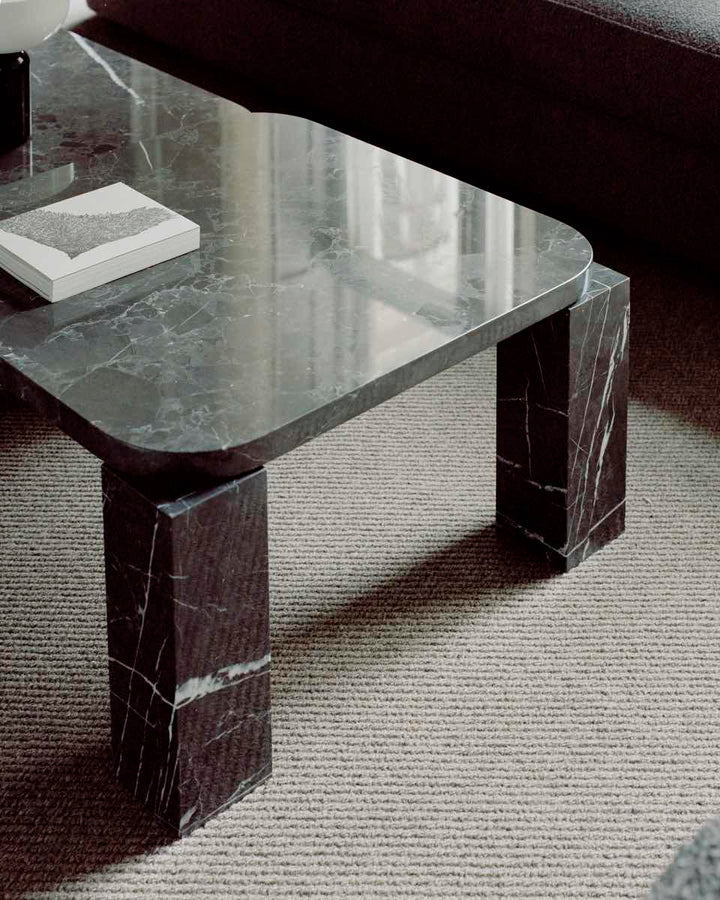 New Works Atlas Sofabord 60x60, Costa Black Marmor