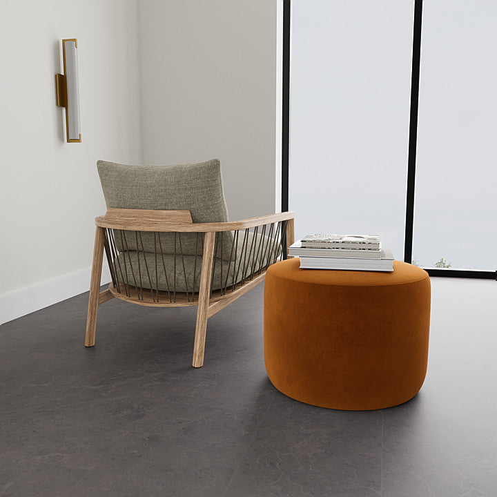 No. 9 Puf - Velour Matt Amber