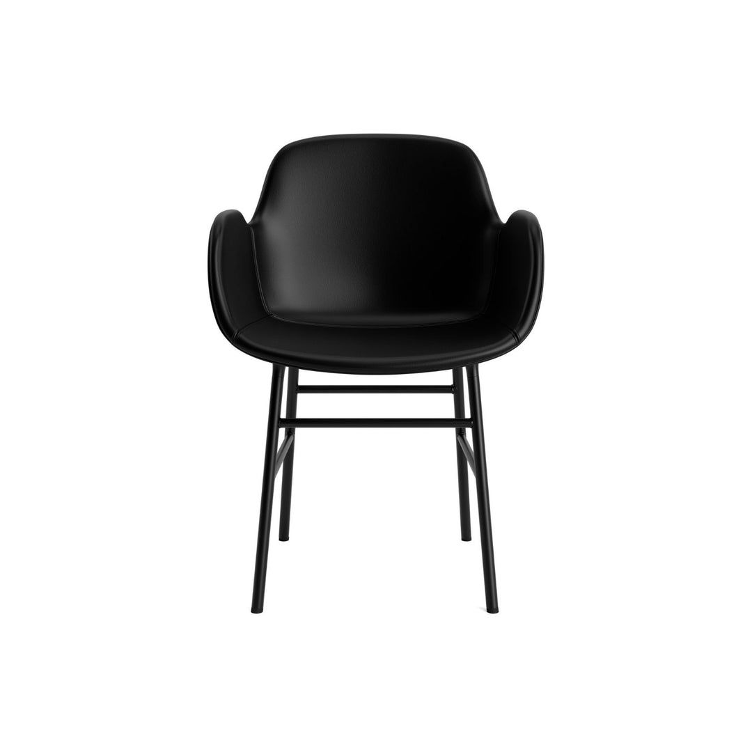 Normann Copenhagen Form Armstol, Sort Læder / Stål