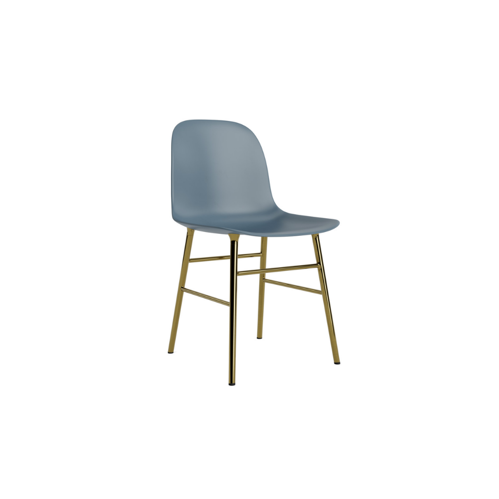 Normann Copenhagen Form Stol Brass, Blå