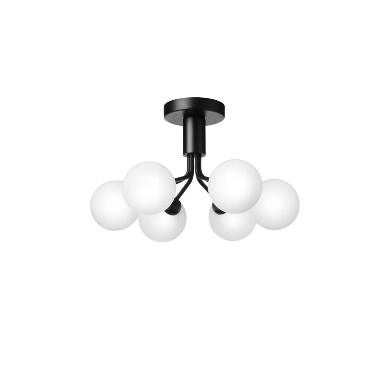 Nuura Apiales 6 Loftlampe, Satin sort / Opal