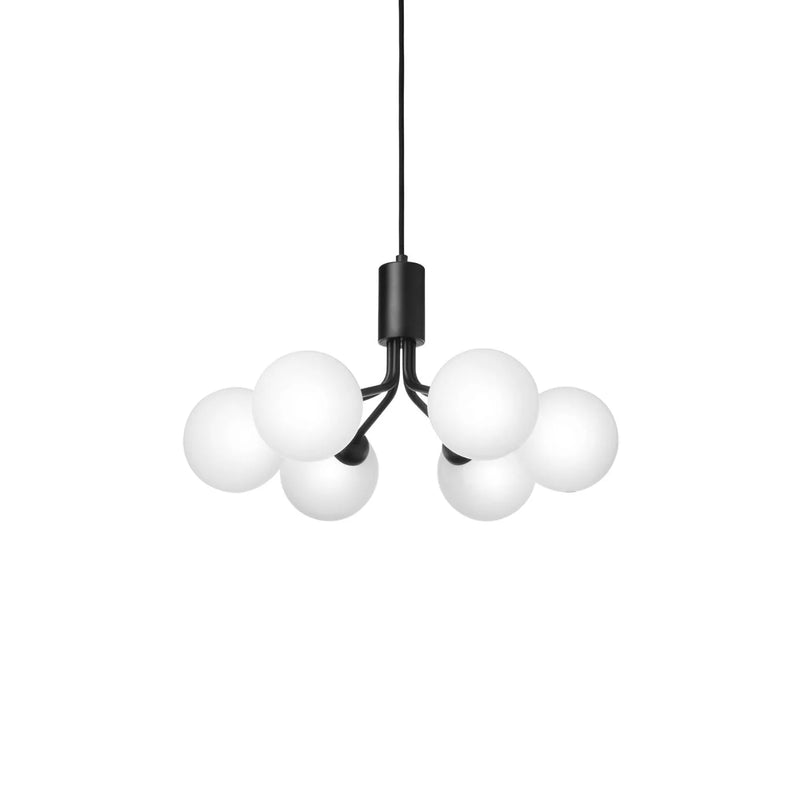 Nuura Apiales 6 Lysekrone, Satin sort / Opal