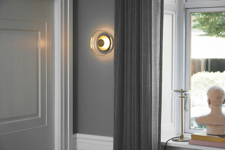 Nuura Blossi Wall Væglampe Ø29, Nordic gold / Clear