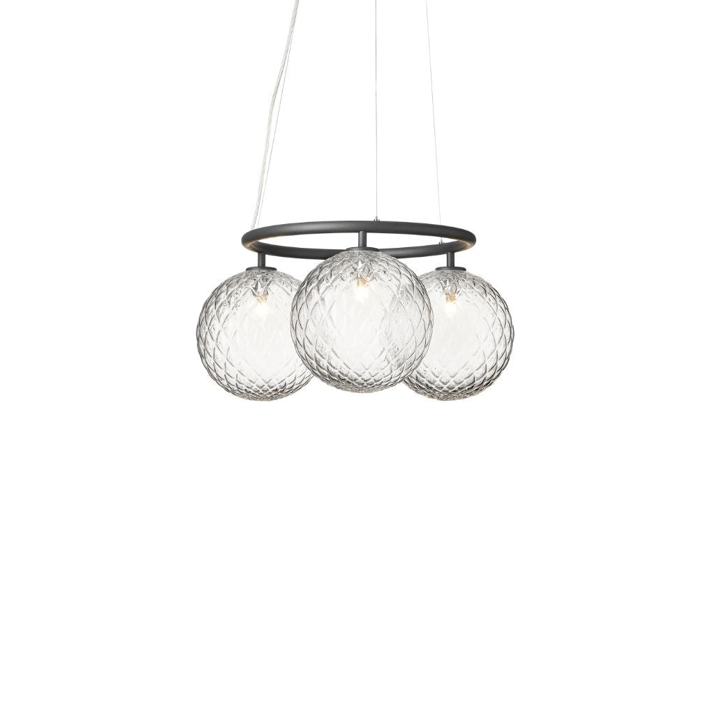 Nuura Miira 3 Circular Lysekrone, Rock grey / Optic Clear